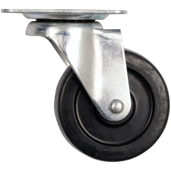 Vridbart hjul med svart gummi 65 mm
