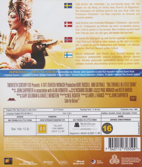Big Trouble in Little China Blu Ray
