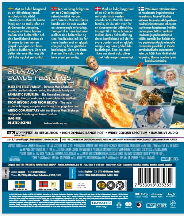 The Fantastic Four First Steps 4K + Blu ray