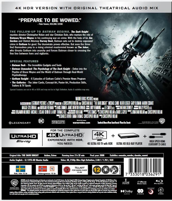 The Dark Knight 4K UHD + Blu Ray