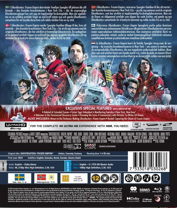 Ghostbusters Frozen Empire 4K UHD + Blu Ray