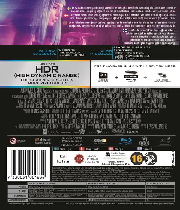 Blade Runner 2049 4K + Blu Ray