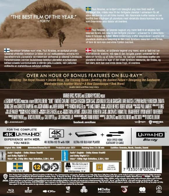 Dune (2021) 4K UHD + Blu Ray