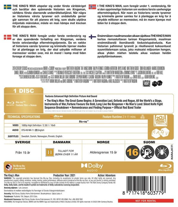 The Kings Man Blu ray
