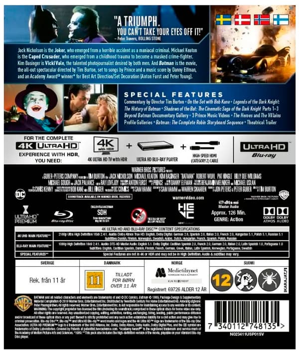Batman (1989) 4K UHD + Blu Ray