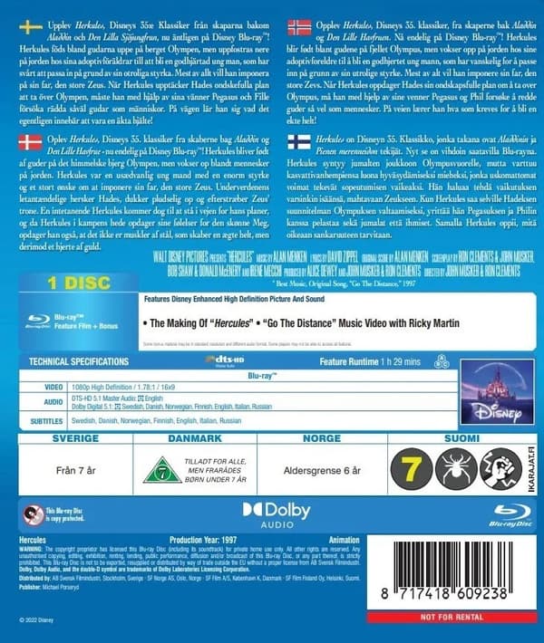 Hercules Blu ray