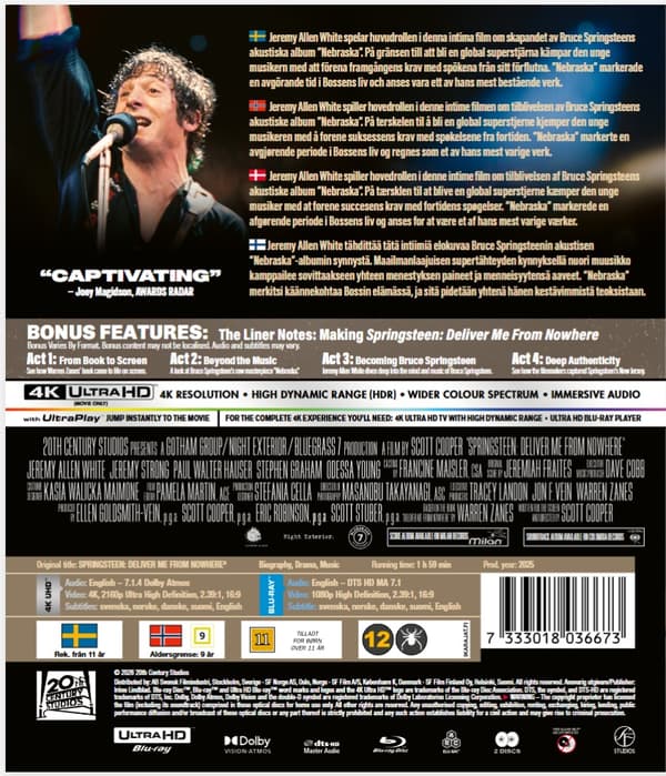 Springsteen: Deliver Me From Nowhere 4K + Blu ray