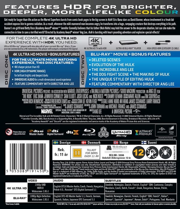 Hulk (2003) 4K+ Blu Ray