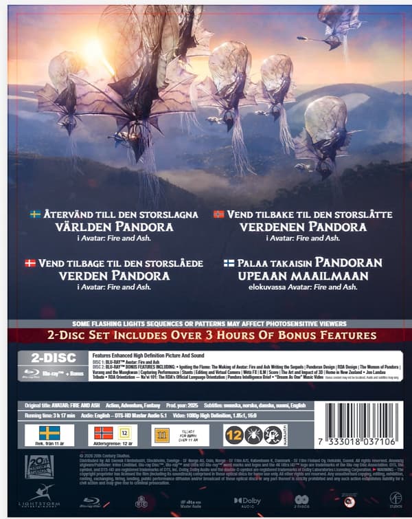 Avatar Fire and Ash Blu-ray