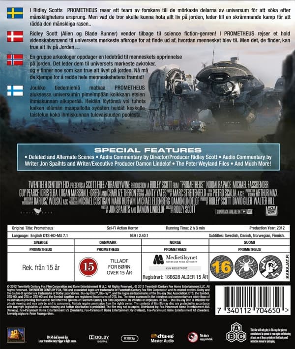 Prometheus Blu Ray