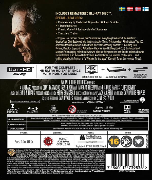 Unforgiven 4K UHD + Blu Ray