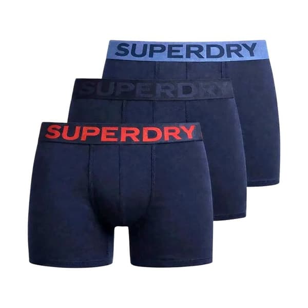Boxer Superdry Triple Pack - Navy eclpse/Röd