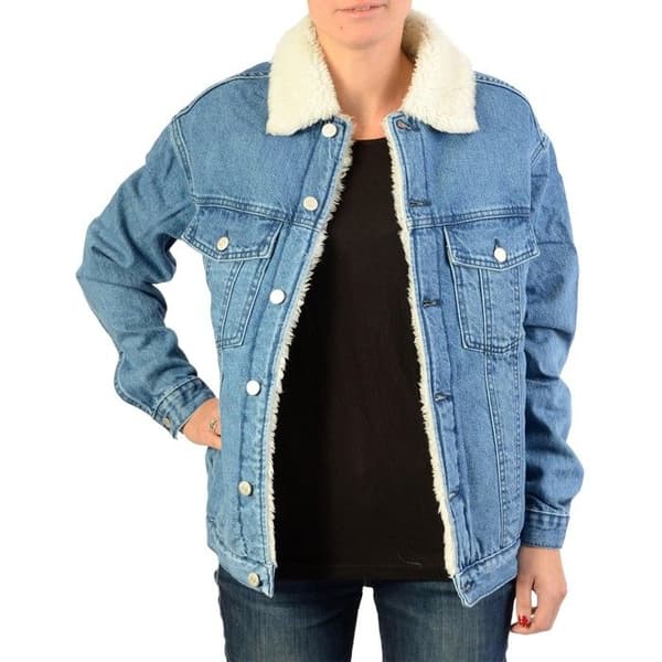 Veste NA-KD Denim - Mörk Marin