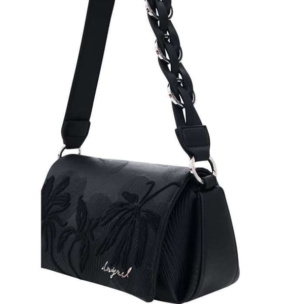 Handväska dam - DESIGUAL - Nero - Polyuretan 100% - Blommönster - Lockstängning