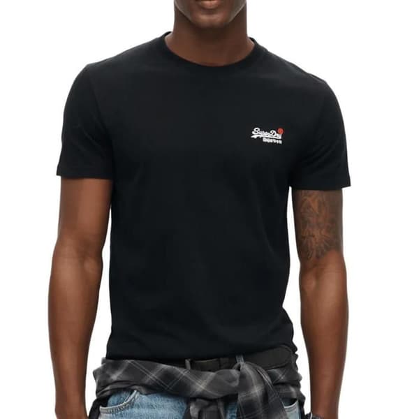 T-shirt - SUPERDRY - Superdry Essential - Svart - 100% bomull - Rundad hals