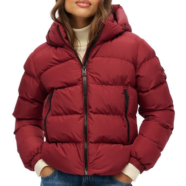 Doudoune Capuche SuperDry Sports Puffer - Röd Stanton