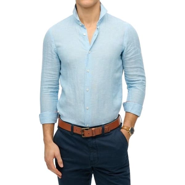Skjorta Långärmad Superdry Vacation Linen - Ljusblå-Chambray