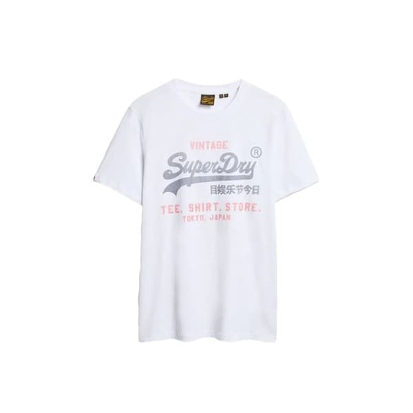 Superdry Heritage T-shirt herr vit i bomull, rund hals, regular passform