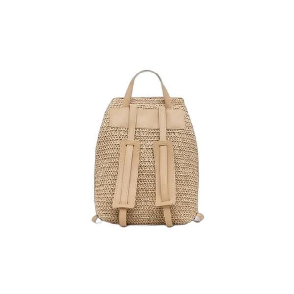 Ryggsäck - DESIGUAL - Half Logo Luena - Raffia beige - Lätt & rymlig - Vadderade axelremmar