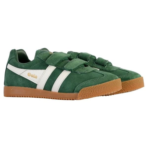 Gola Classics Harrier Strap Trainers för barn - vintergrön/off white