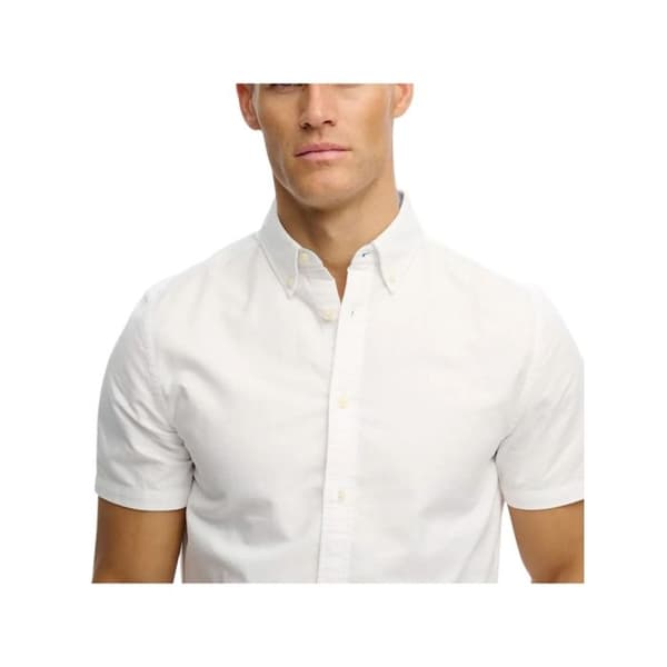 Superdry Oxford Preppy Kortärmad Skjorta - Optisk Vit