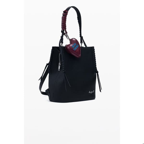 Ryggsäck dam - DESIGUAL - Torio Sumy Mini Soft - Svart - 100% bomull - Vadderade axelremmar