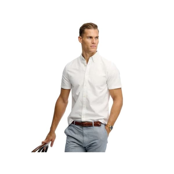 Superdry Oxford Preppy Kortärmad Skjorta - Optisk Vit