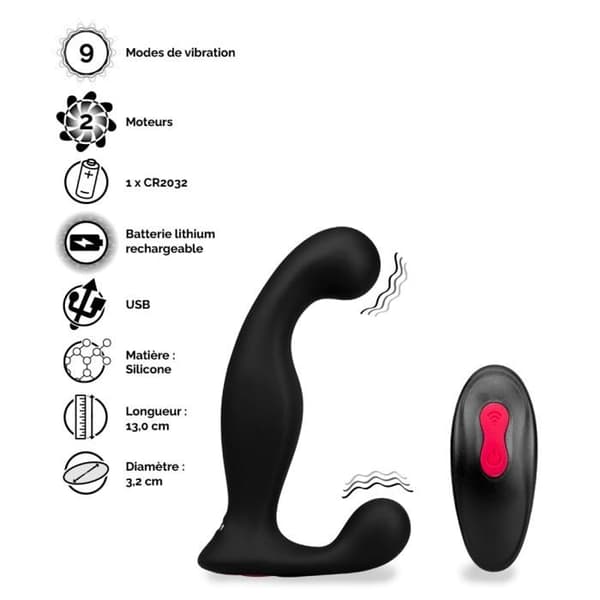 Lord Fjärrstyrd Analvibrator Prostatastimulator - Svart