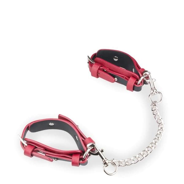 Kit bondage BDSM 8 delar i veganläder - Röd