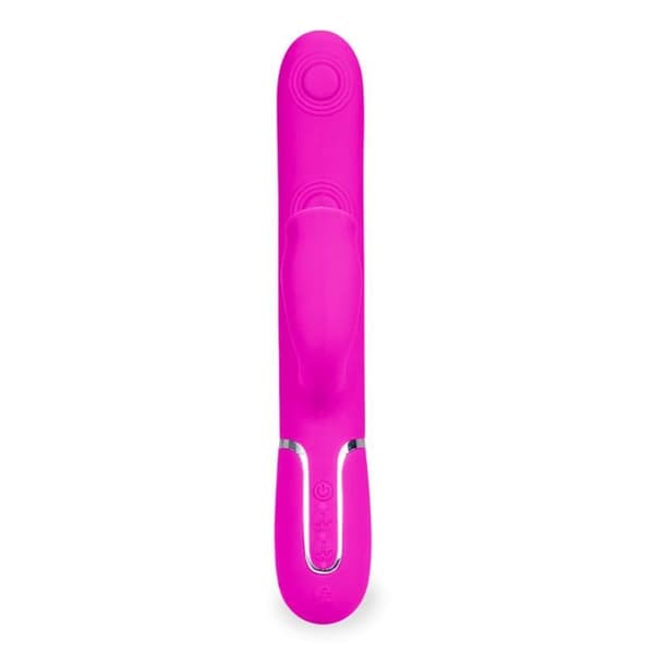 Rabbit vibrator med stöt och tunga - Fuchsia