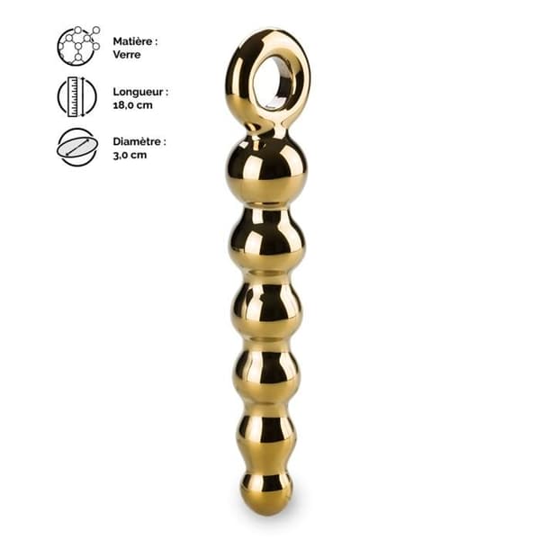 Glasanalplugg Treasure - Guld