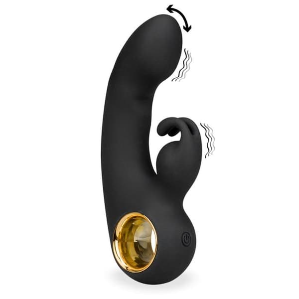 Mini rabbit vibrator med vibrationer och rörelser First Love - Svart