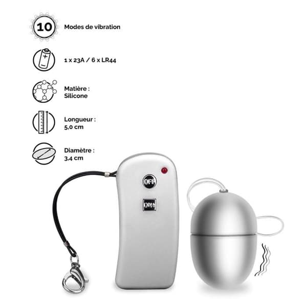 Fjärrstyrd Vibrerande Ägg Brava - S - Vibrator för par - Silver