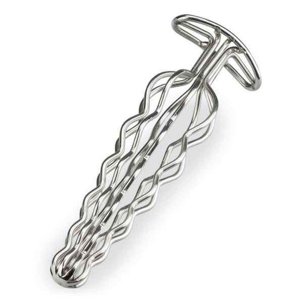 Analplugg med metalldelar i curl - Silver