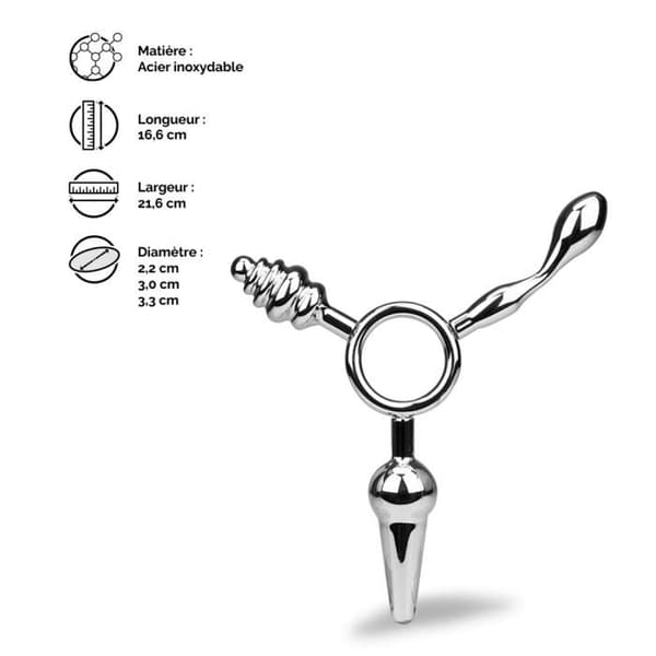 Trippelplugg analhjul - Kromad stål