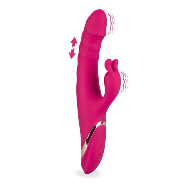 Automatisk fram-och-tillbaka rabbit vibrator Handsfree May - Fuchsia