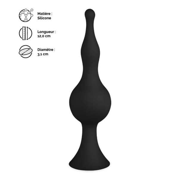Suction cup analplugg Blob - Svart