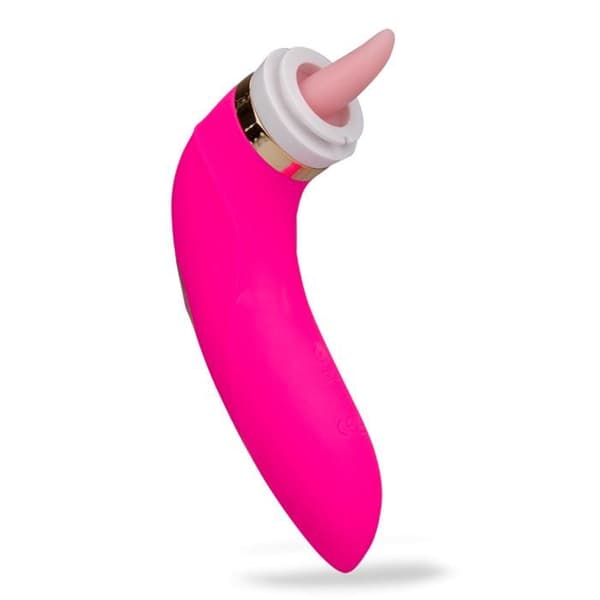 Vulvapump med tunga och 2 munstycken - Rosa