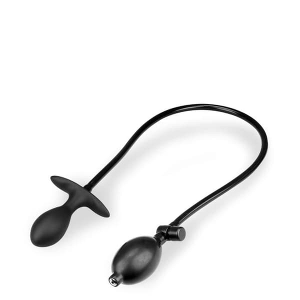 Inflatable anal plug med masserande kula - Svart