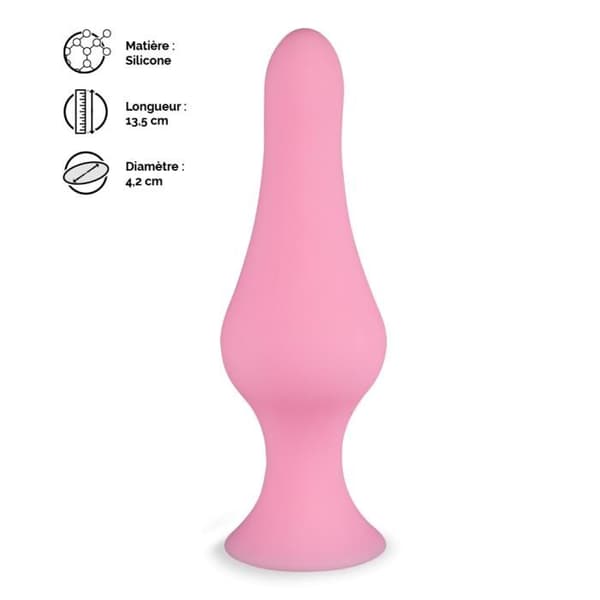 Suction cup analplugg Flame - Rosa