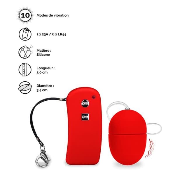 Fjärrstyrd vibrerande ägg Brava - S - Vibrator för par - Röd
