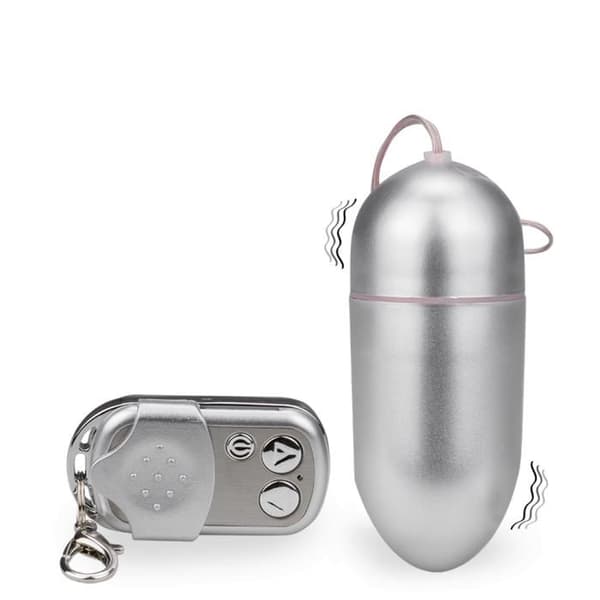 Fjärrstyrd XL vibrerande ägg - Duvibrerare för par - Silver