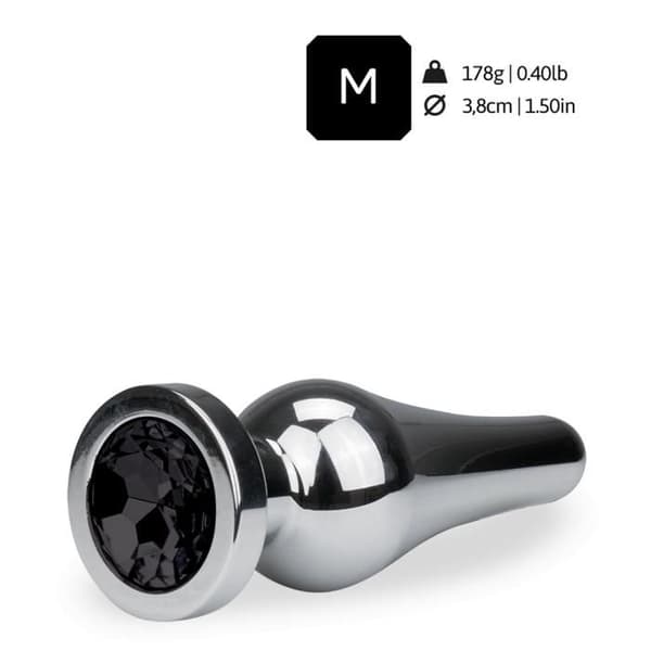Metall analplugg Rocket M - 7 färger - Onyx