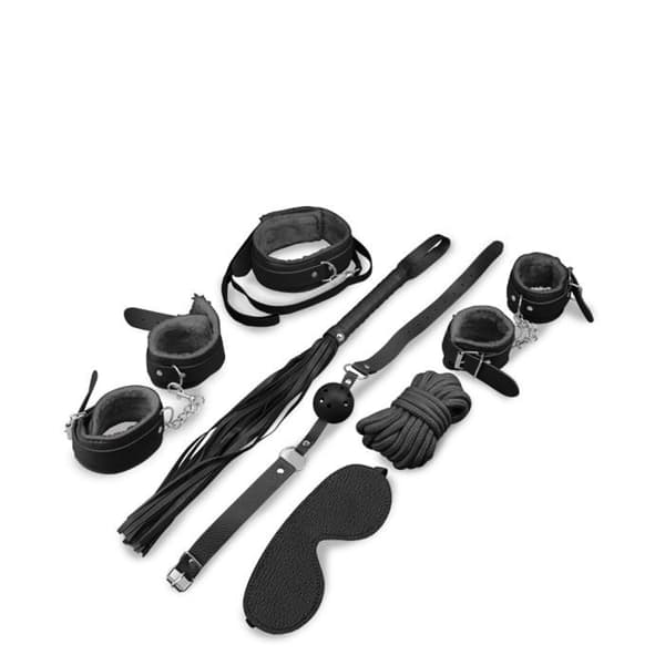BDSM bondage-kit 8 delar - Svart