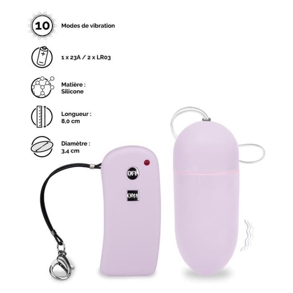 Fjärrstyrd vibrerande ägg Brava - L - Vibrator för par - Lila