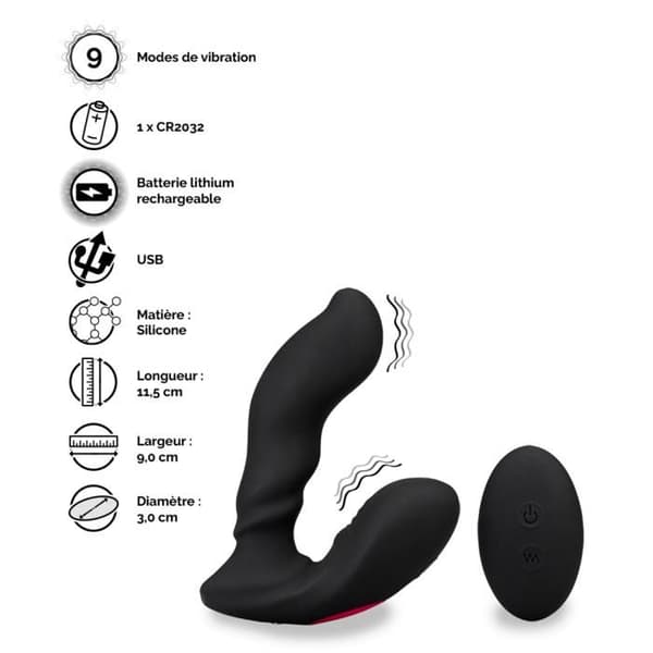 Deeper Fjärrstyrd Analvibrator Prostatastimulator - Svart