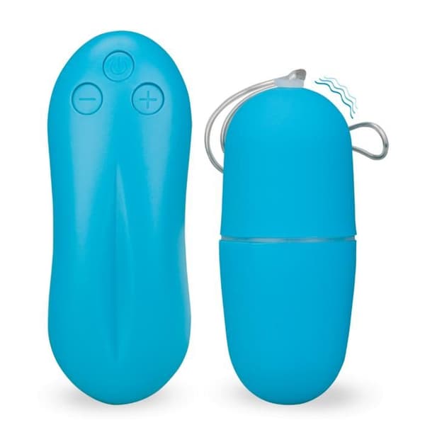 Fjärrstyrt vibrerande ägg - Dildo för par - Blå