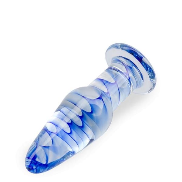 Glas analplugg Mist - Blå