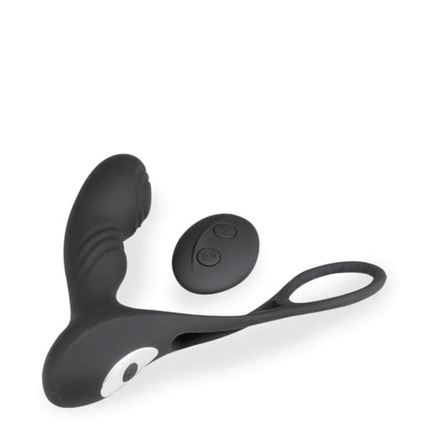 Hero Analvibrator, Vibrerande Prostatastimulator med Ring - Svart