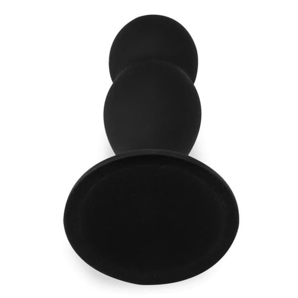 Plug anal med sugpropp och 2 kulor Mally - Svart